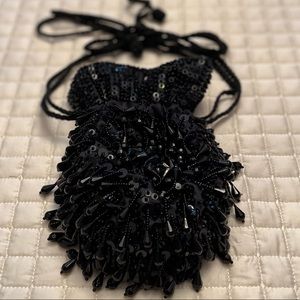 Maggie Noire Lancôme Black Beaded evening bag